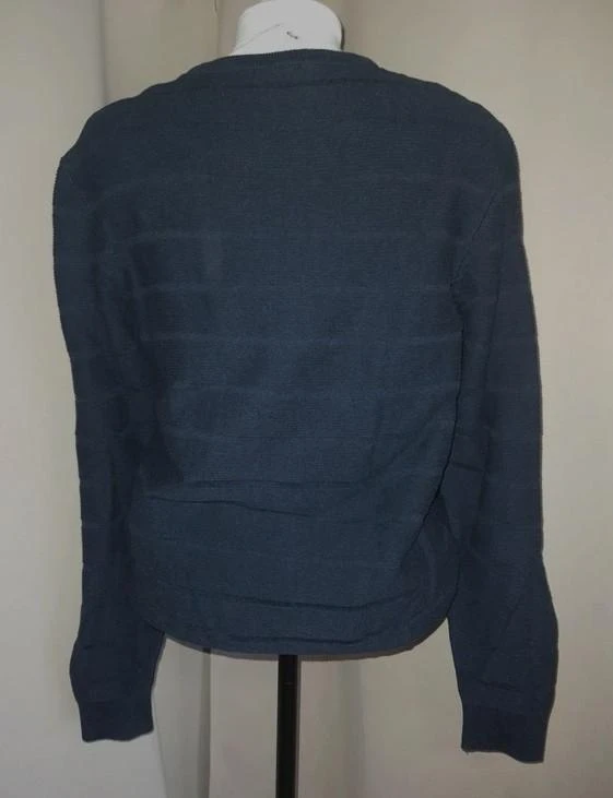 Slim navy blue long-sleeve sweater for men XL – photo 4